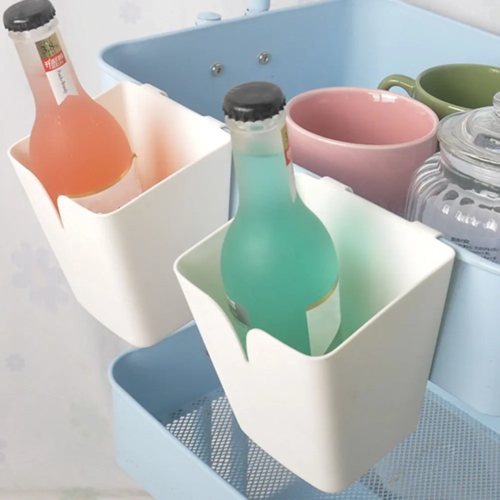 

3 PCS Basket Trolley Storage Box Baskets Hanging Kitchen Bins Plant Stand for Organizer Plastic Cart