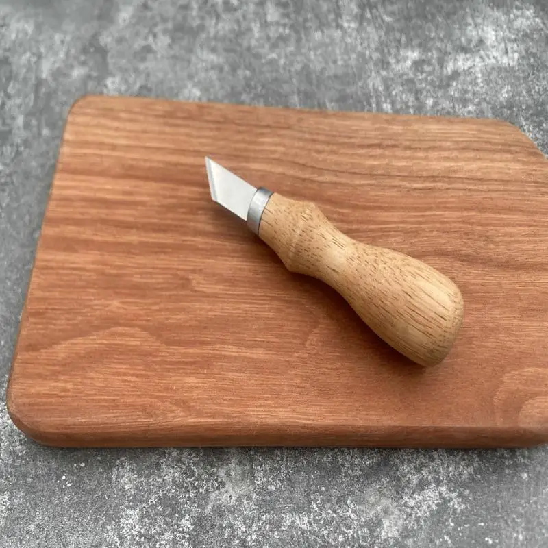 5pc Wood Carving Tools Set Oak Handle Curved Knife For Arts Crafts Tools For Hand Carving Wood Sharp Portable Natural Wood Color