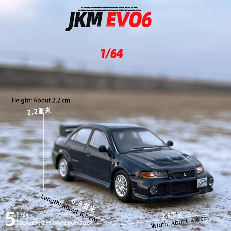 JKM 1:64 Scale Lancer EVO Alloy Car Model Static Collection Decorated Holiday Gifts Toys