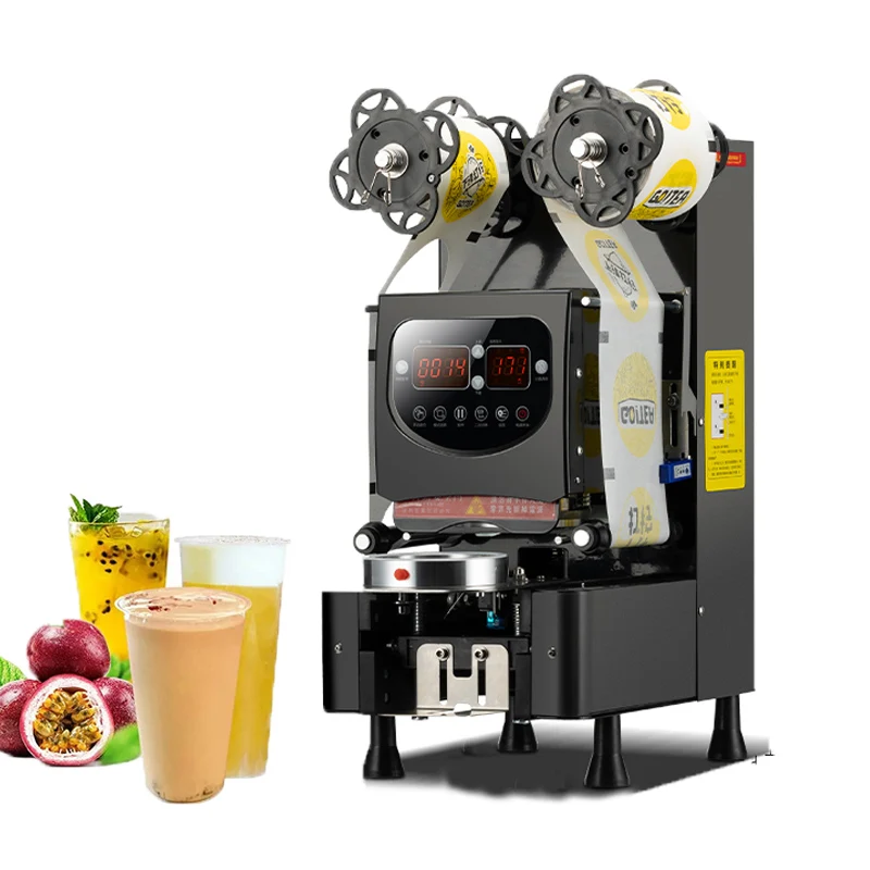 

110V/220V Caliber Bubble Tea Plastic Cup Sealer Commercial Automatic Stainless Steel Cup Sealing Machine 88/89/90/95MM