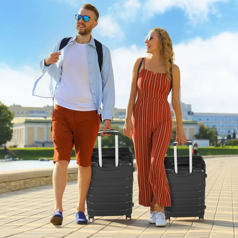 Mala de viagem preta de 28 polegadas – grande capacidade, durável, ideal para viagens estendidas