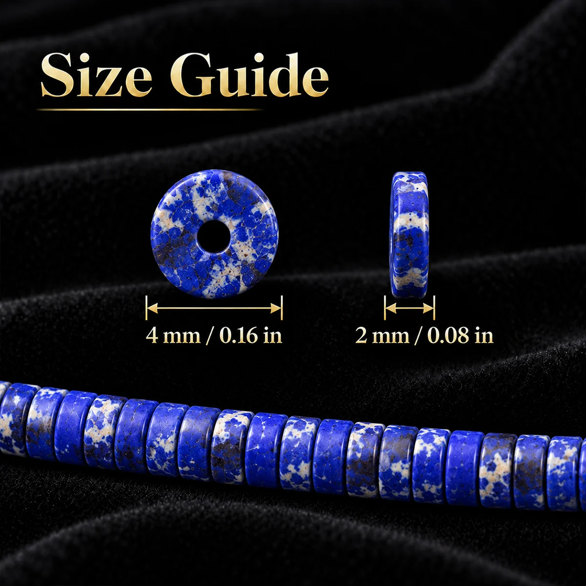 2x4mm 75–225pcs Natural Stone Imperial Pine Deep Blue Handcrafted DIY Jewelry Making Bracelet Necklace and Decorative Accessorie