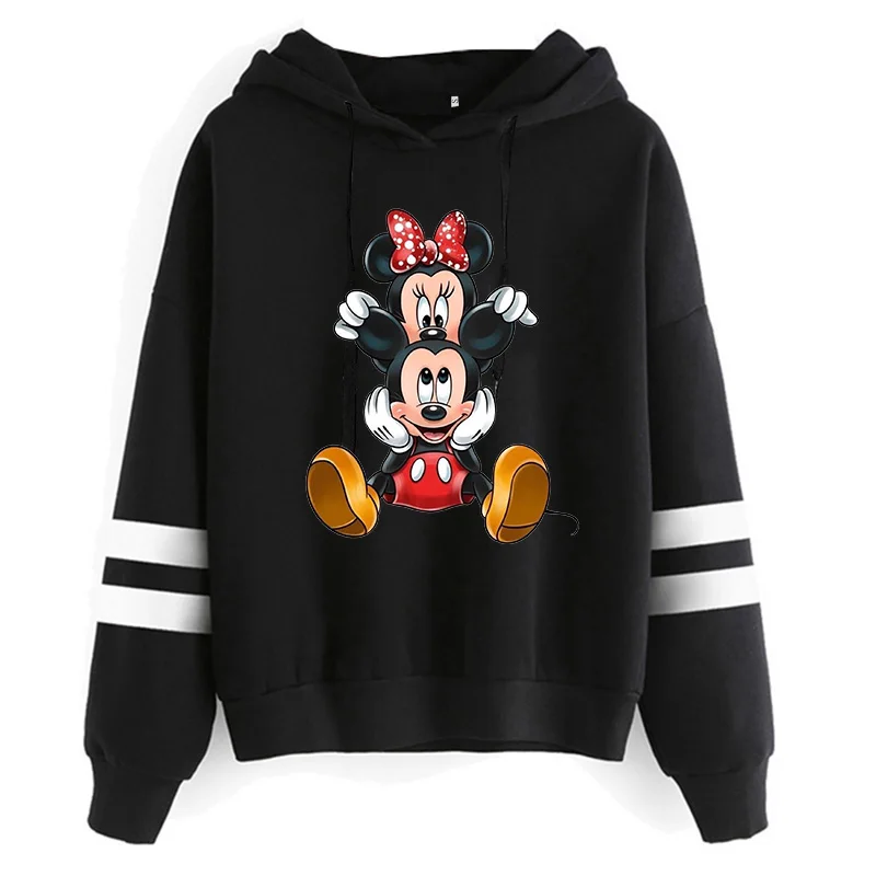 Sweatshirts New Y2k 90s Kawaii Cartoon Anime Sweatshirt Disney Minnie Mouse Hoodie Clothes Girl Boy Mickey Hoody Top Hoodies