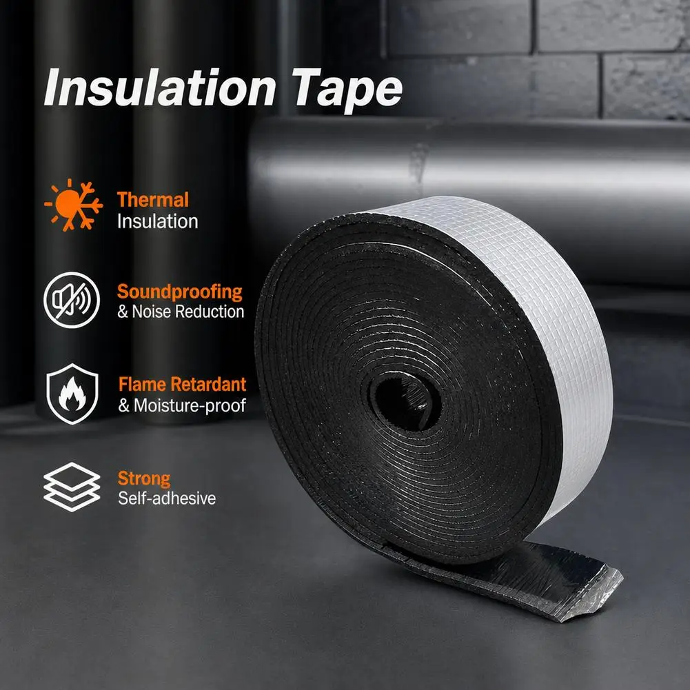 Insulation Pipe Tape Winter Antifreeze Protection Foam Foil Water Pipe Wraps Outdoor Indoor Self-adhesive Pipes Tapes Sleeve