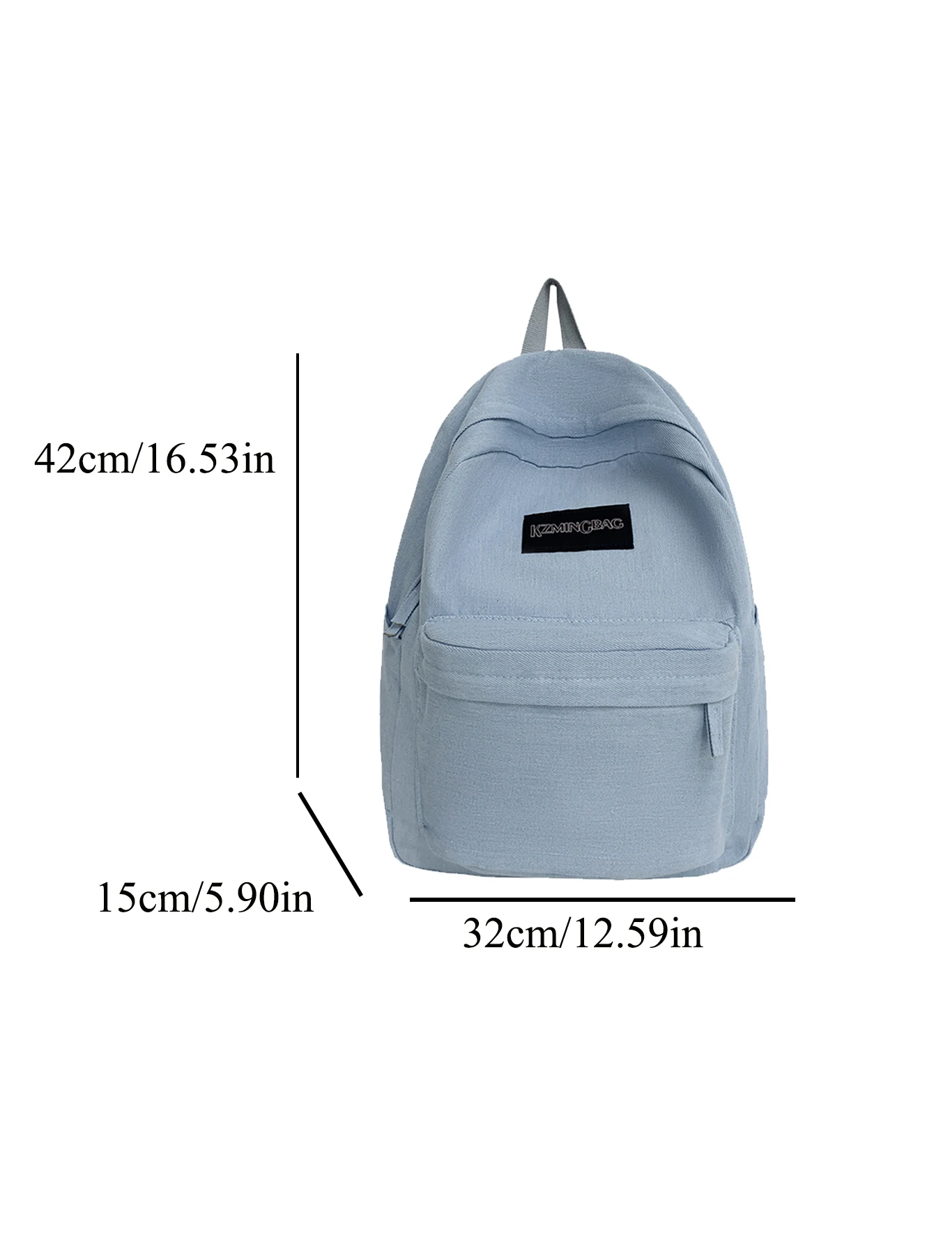 1 solid color denim large capacity backpack for male and female couples, middle school, high school, college students, backpack