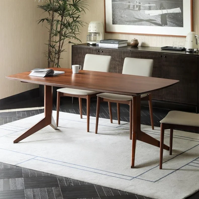 #Side Wall Dining Table Outdoor Tourist Mid Century Wood Dining Table Modern Nordic Study Juegos De Comedor Office Furniture