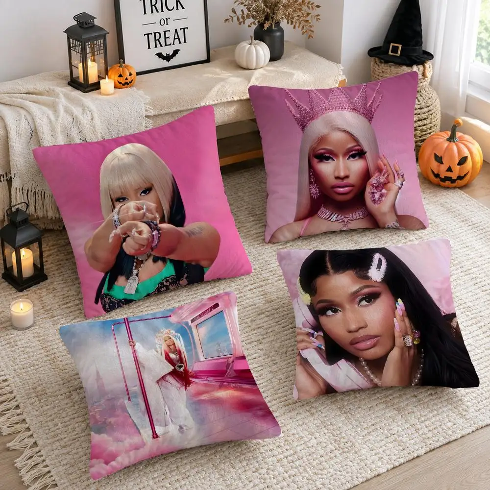 Popular Rapper Nicki M-Minaj Cushion Cover Plush Decorative Pillow Case With Hidden Zipper Cutecore Room Decor For Home