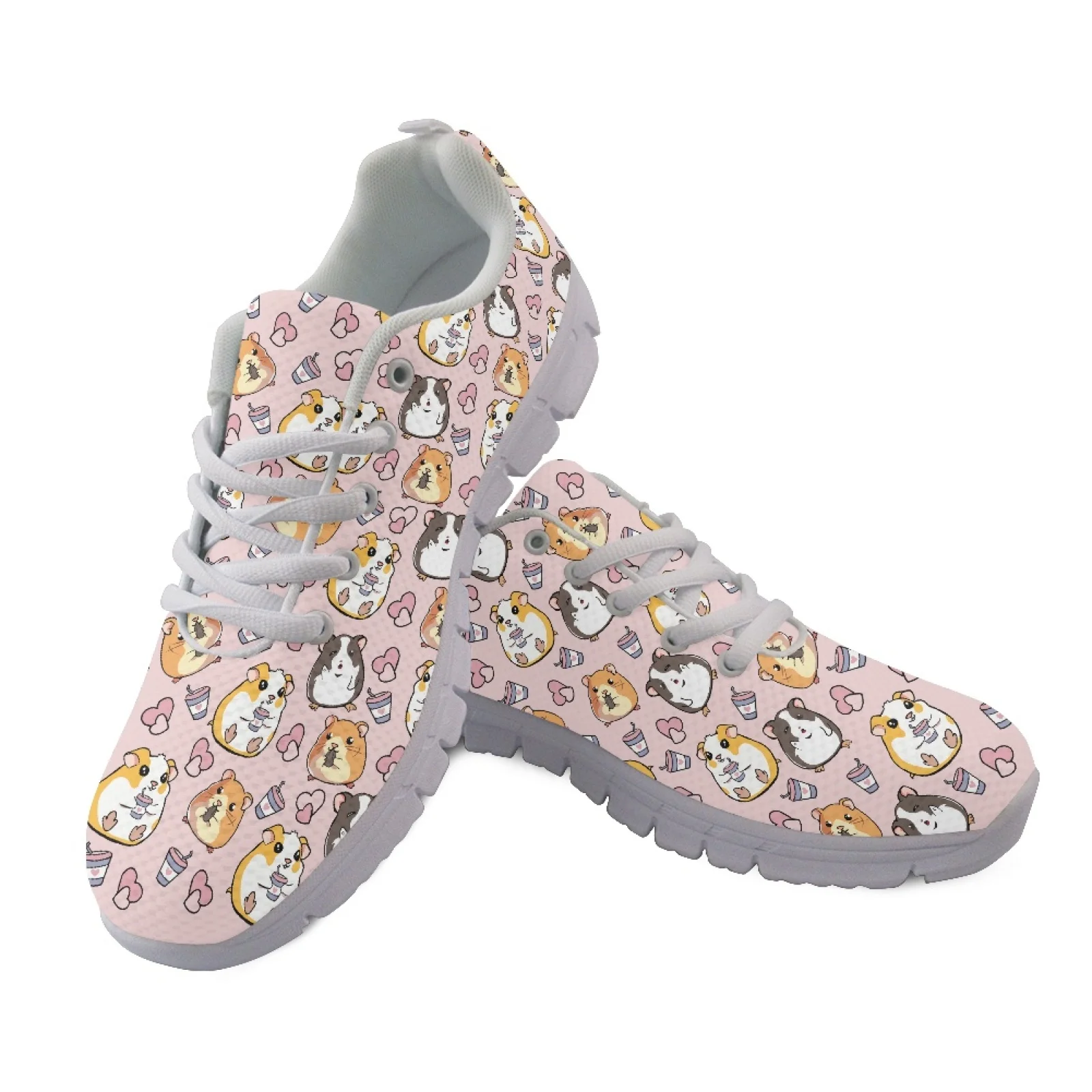 Coloranimal Guinea Pig Pattern Fashion 2026 Lightweight Shoes for Womens Mesh EVA Sole Athletic Shoes Sports Tennis Shoes