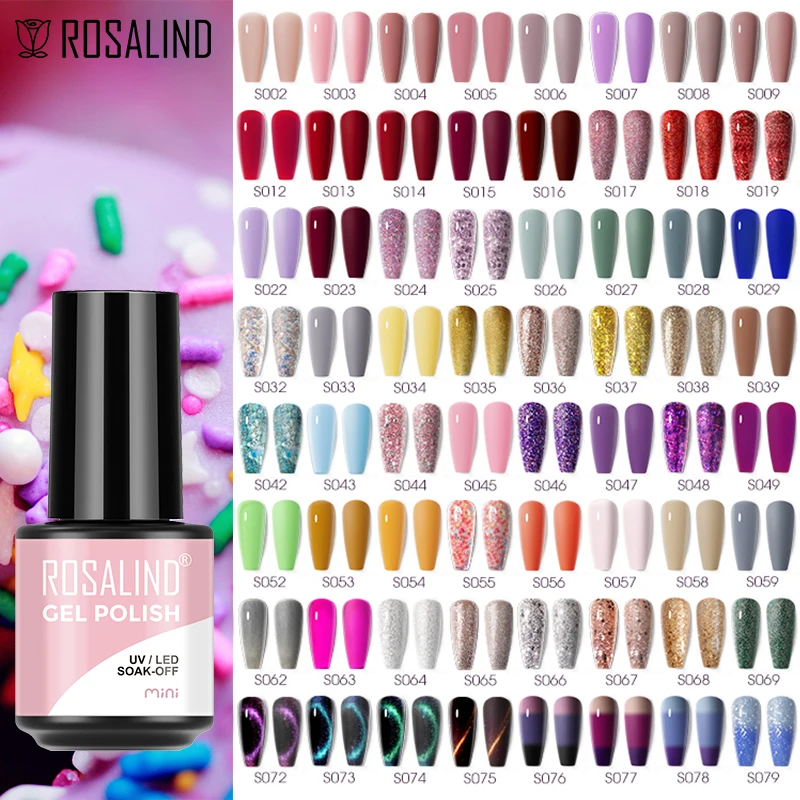 

ROSALIND 150 Colors Nail Gel Polish Hybrid Varnish Semi Permanent Nail Art Gel Nail Polish For Manicure Lacquer Top Base Coat