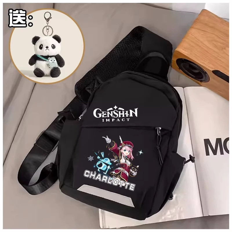 Game Genshin Impact Furina Lyney Neuvillette Xianyun Chest Bag Crossbody Small Sling Bag Travel Sport Crossbody for Boys Girls