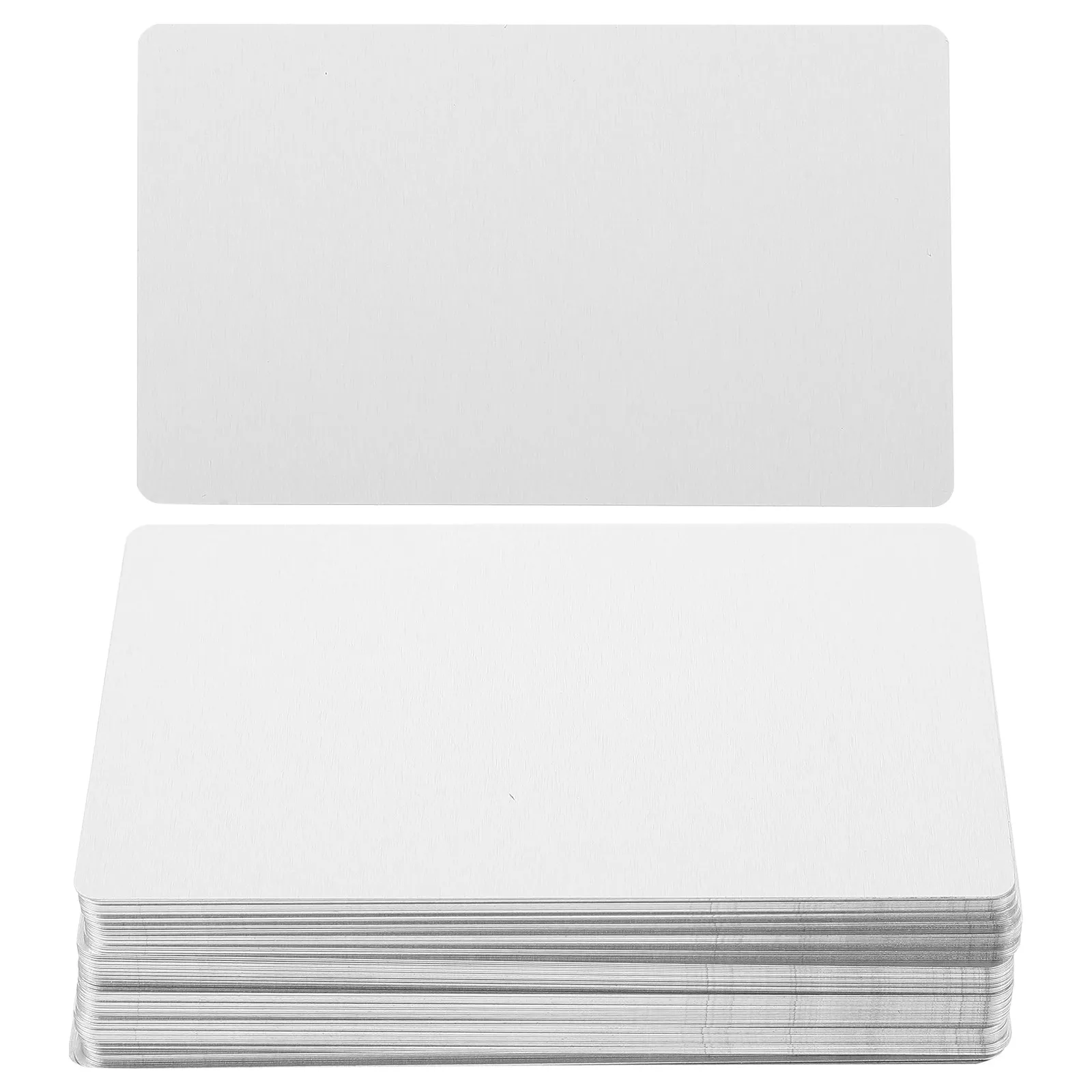100Pcs Blank Metal Business Cards Aluminum Alloy Sublimation Business Card Blanks Smooth Surface DIY Name Plate