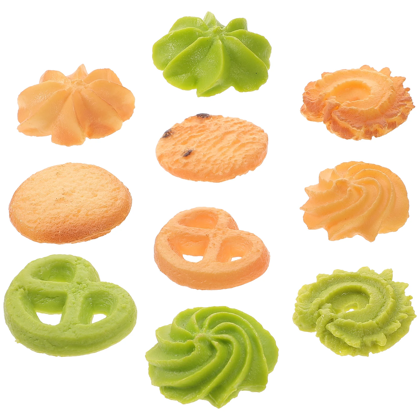 

10 Pcs Simulation Biscuits Cookie Model Artificial Cookies for Display Realistic Fake Food Decor Dessert Pvc Faux