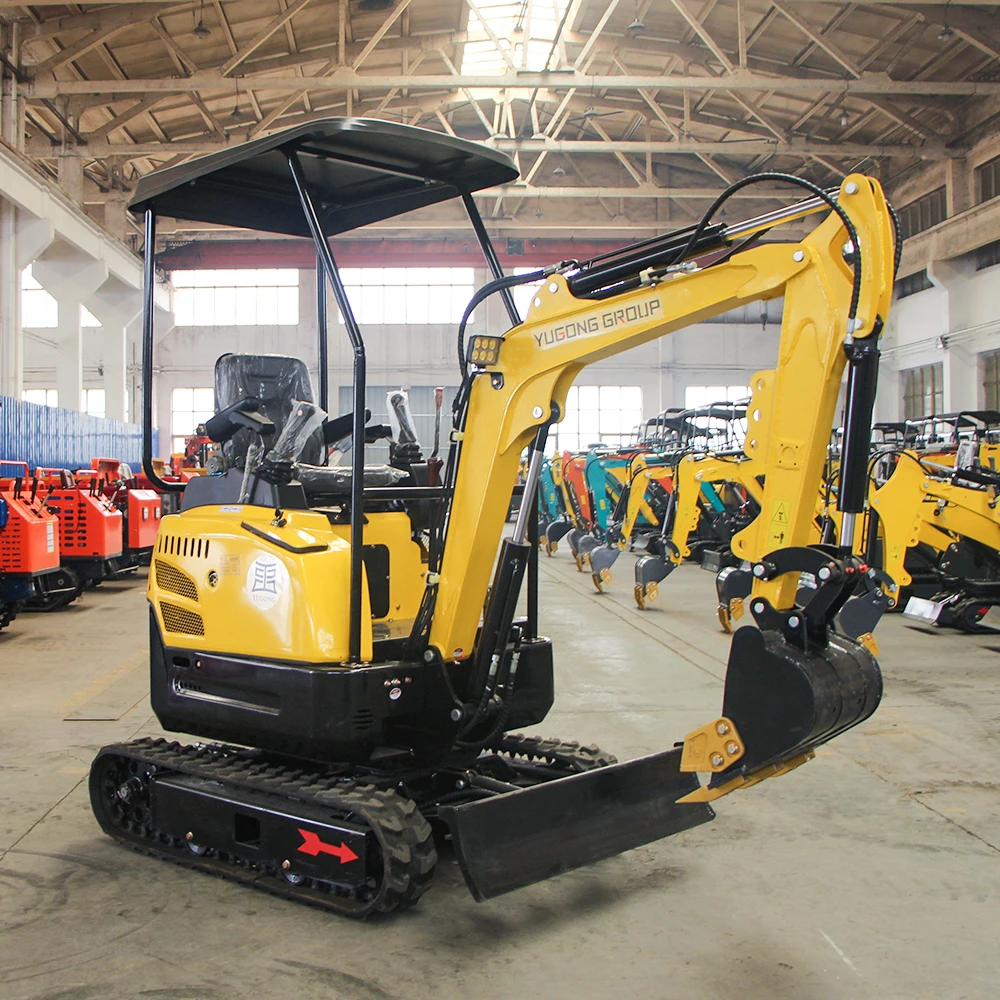 Mini escavatore idraulico diesel Escavatore cingolato da 1,5 tonnellate con accessori Uso domestico Piccolo escavatore Consegna veloce personalizzata