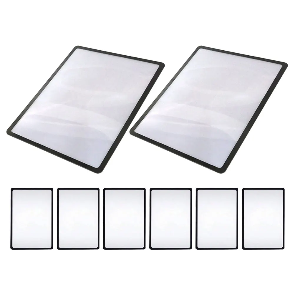 

8Pcs Portable Handheld Magnifier 3X Transparent PVC Magnifying Sheet for Reading Small Text Craft Inspection Children Learning