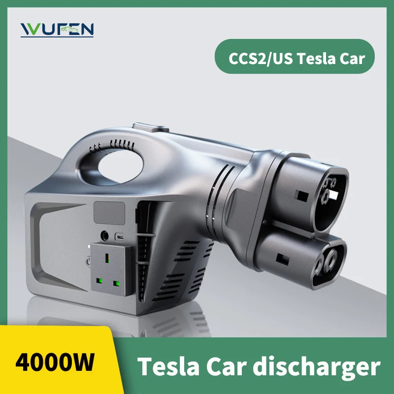 

WUFEN Tesla Car EU AU US KR CCS2 /NACS Electric Vehicle Discharge For Tesla V2L 2KW/4KW Outdoor Charging Station Model 3/Y/S/X