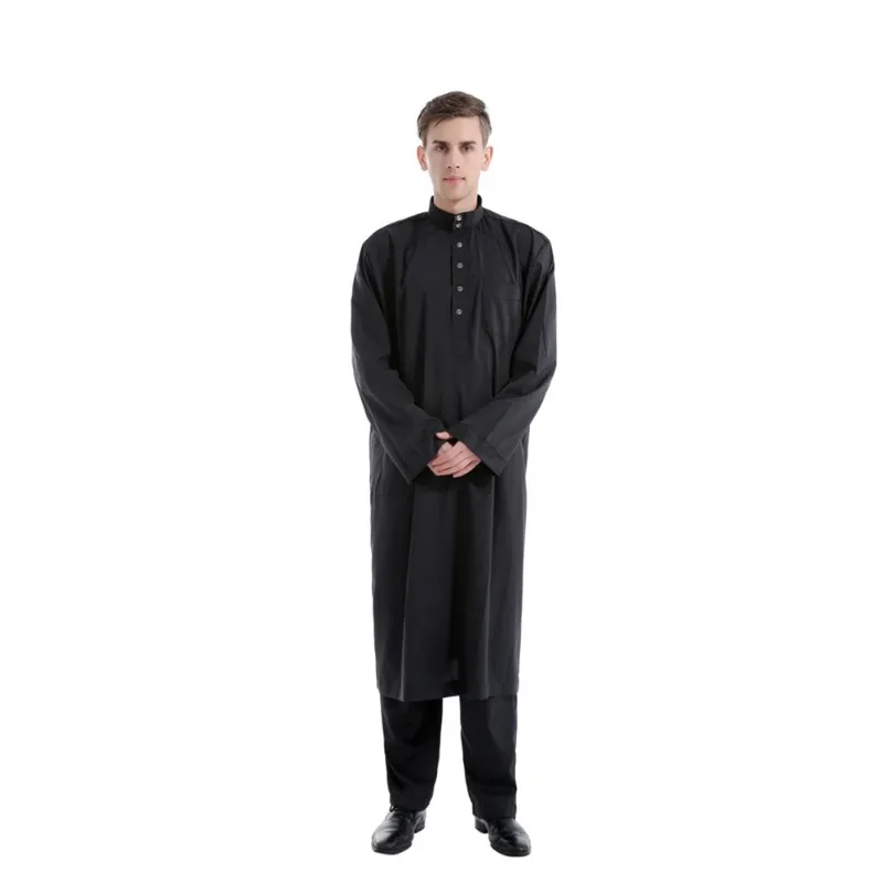 Muslim Robes Suits Men Clothing Islam Kaftan Casual Saudi Arabia Turkey Dubai Abaya Jubba Thobe Ramadan Dress Middle East Caftan