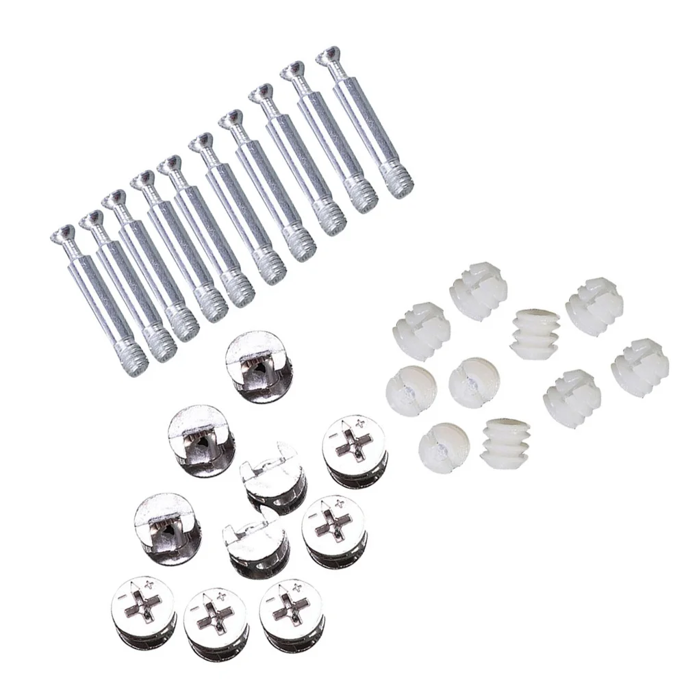 

24 Sets Furniture Connecting Dowels Cam Bolt Nuts Fastening Connector Computer Screws Cabinet Bolt Fasteners Wood Furniture