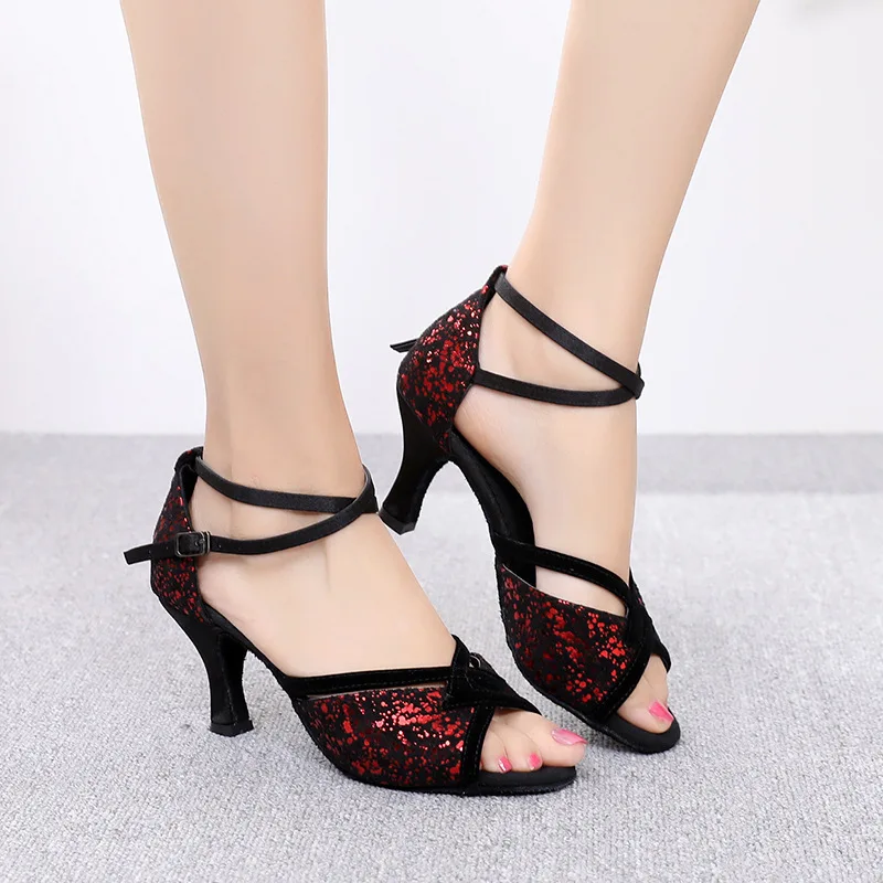 

Женские танцевальные туфли, туфли для бальных танцев, туфли для латины для девочек, детские туфли на низком каблуке 5/7 см для современных танцев в помещении