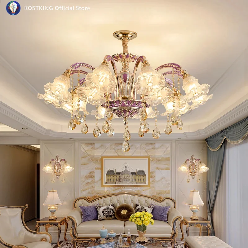 European Style Living Room Chandelier Modern Simple Light Luxury Restaurant Bedroom Main Light Independent Villa Hall New Lamp