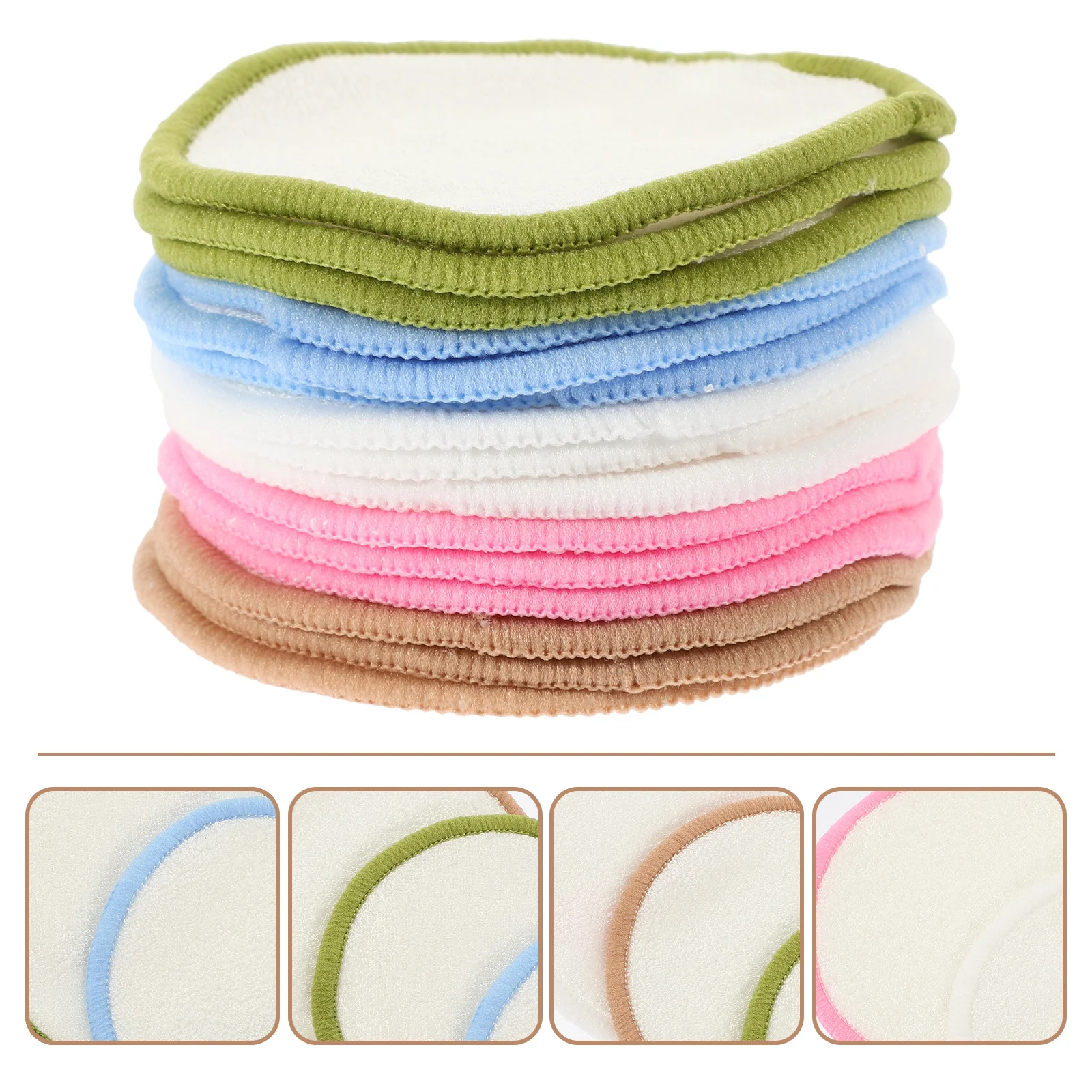 15 個のメイク落としパッド 再利用可能なフェイシャルクレンジング 優しい角質除去フェイスパッド 旅行用クレンジング スキンケアルーチン