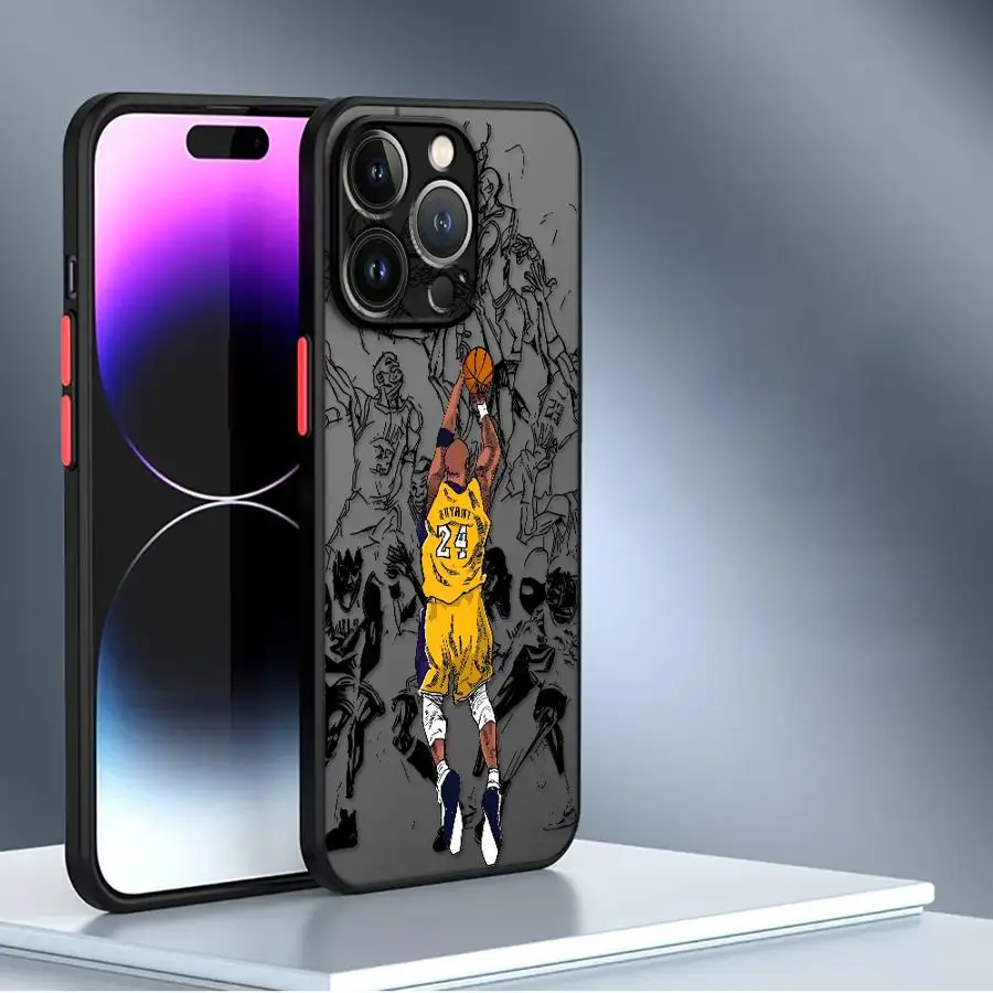 Cartoon Basketball Star Phone Case for Apple iPhone 15 13 Pro XS 11 Max XR 14 16 12 Mini 11 16e TPU