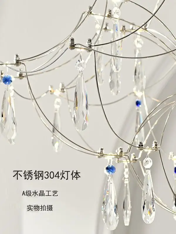 French Italian Light Luxury Crystal Living Room Chandelier Dining Room Master Bedroom Decoration Dressing Room Lighting Lamps