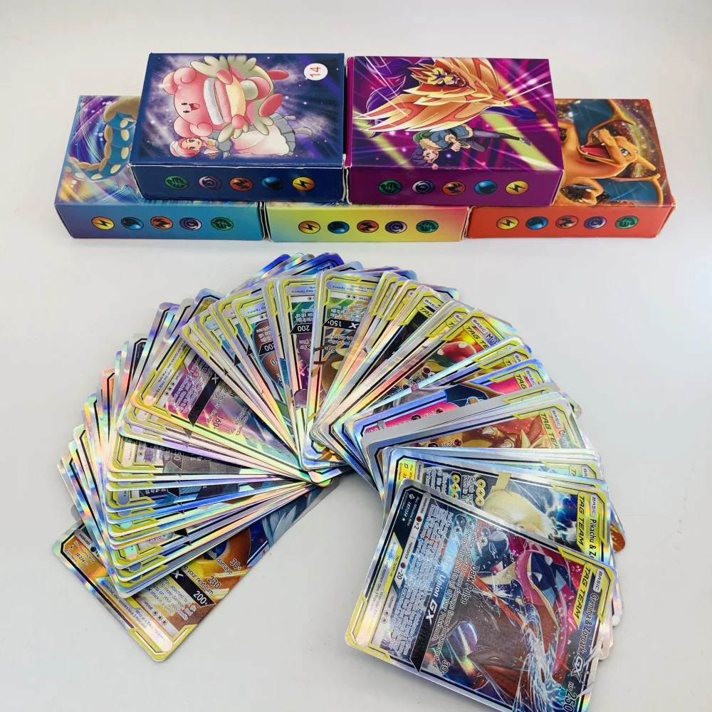

60-100 шт. карты Pokemon EX Vmax GX Tag Trainer Team Shining английская версия боевая игра карточная игрушка для детей рождественский подарок