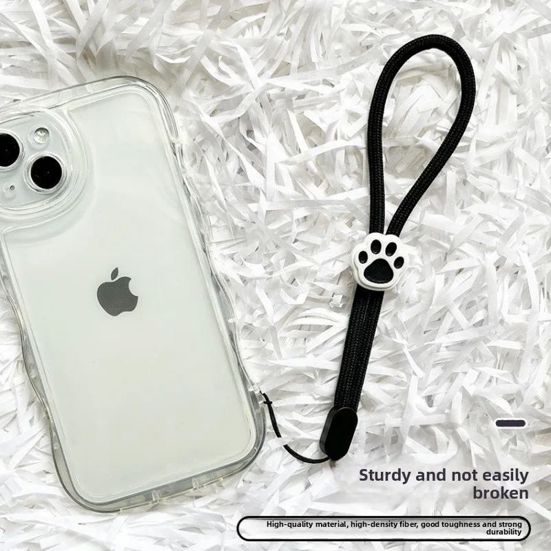 حزام قصير للهاتف على شكل مخلب قطة لطيفة، حزام معصم قابل للتعديل، قلادة USB عصرية مضادة للسقوط ومضادة للفقدان