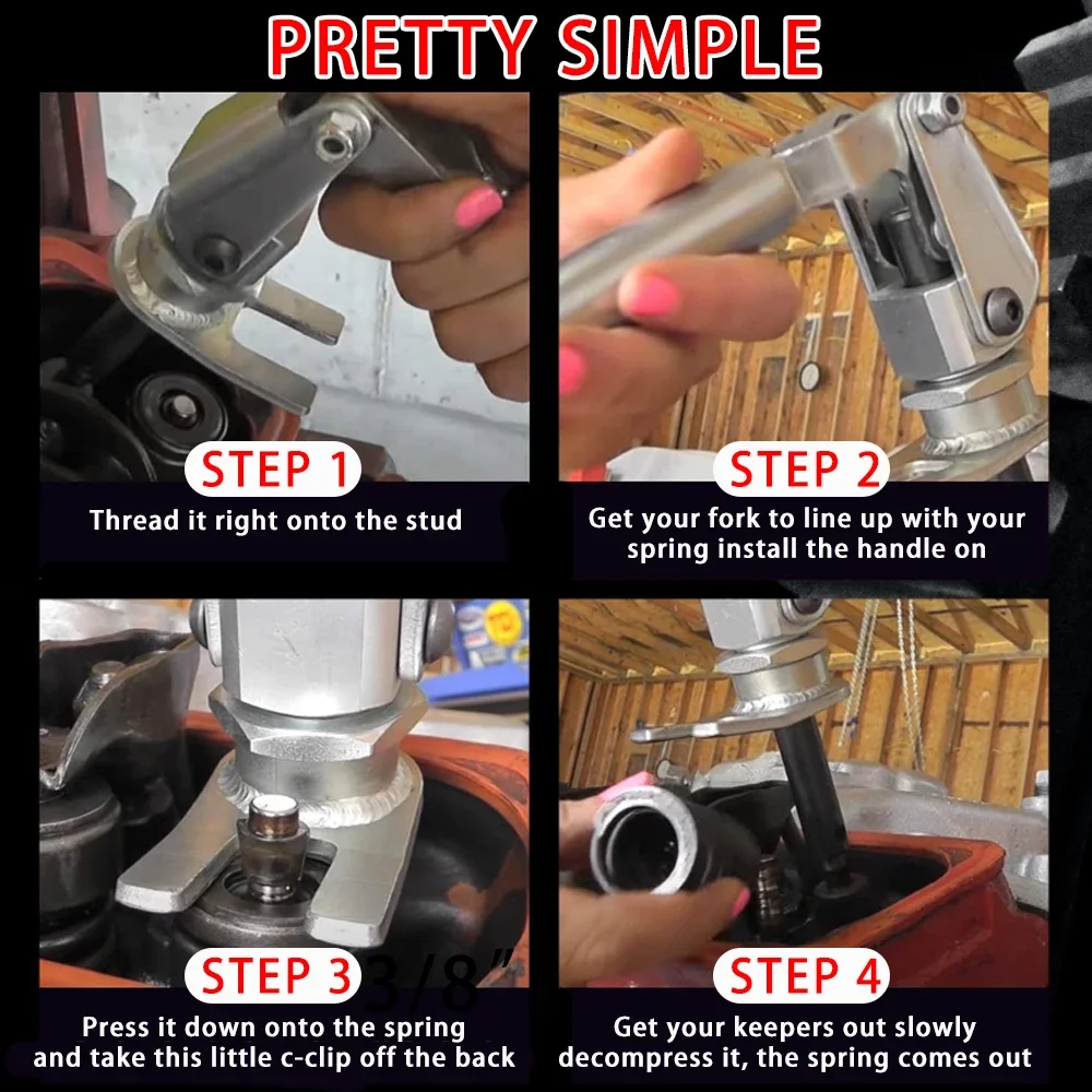 66784 مسمار جبل صمام الربيع ضاغط إزالة وتثبيت صمام الربيع لجميع ترصيع الروك 3/8 "و 7/16"