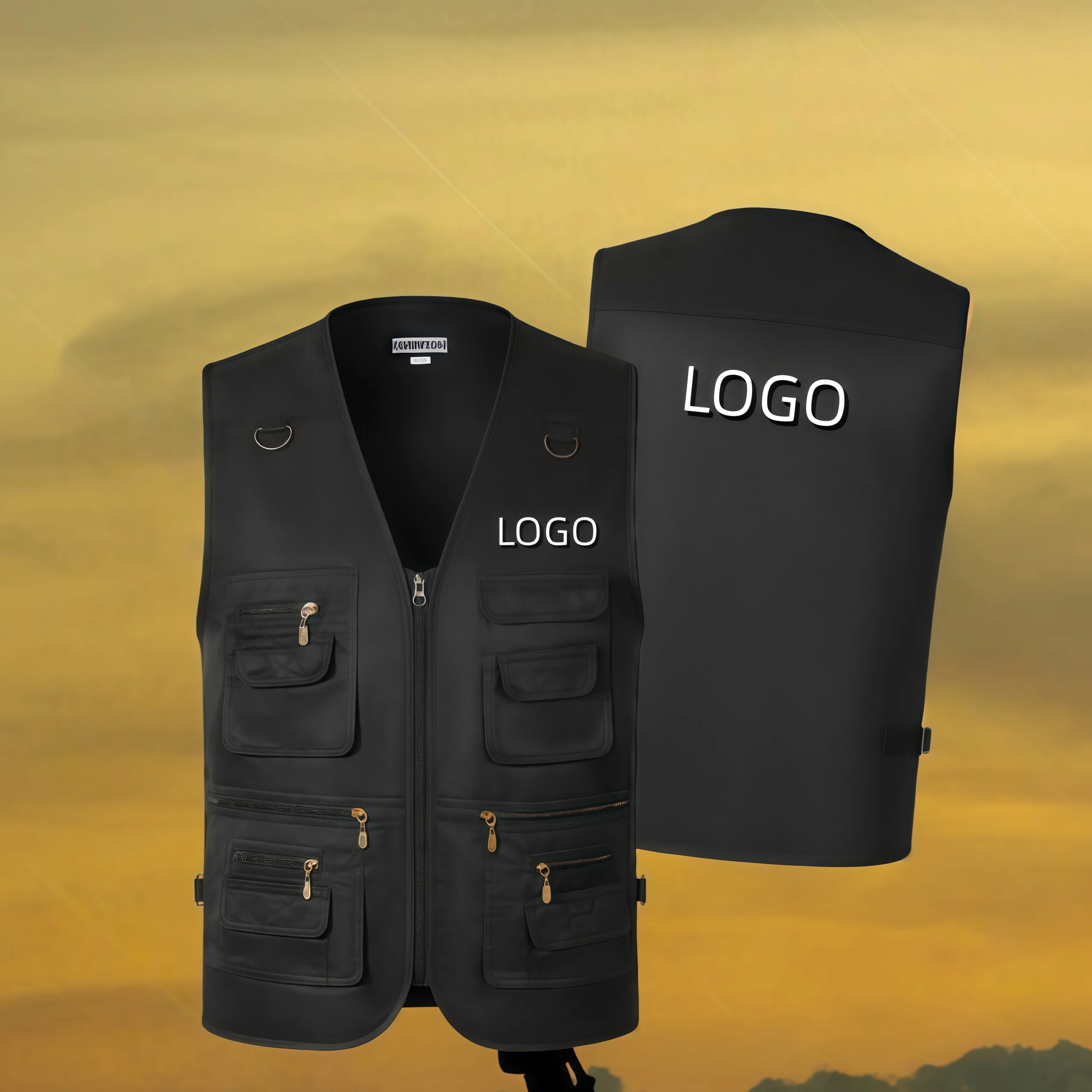 

Мужской жилет с несколькими карманами для рыбалки, уличный тактический спортивный жилет для альпинизма, однотонная дышащая куртка без рукавов