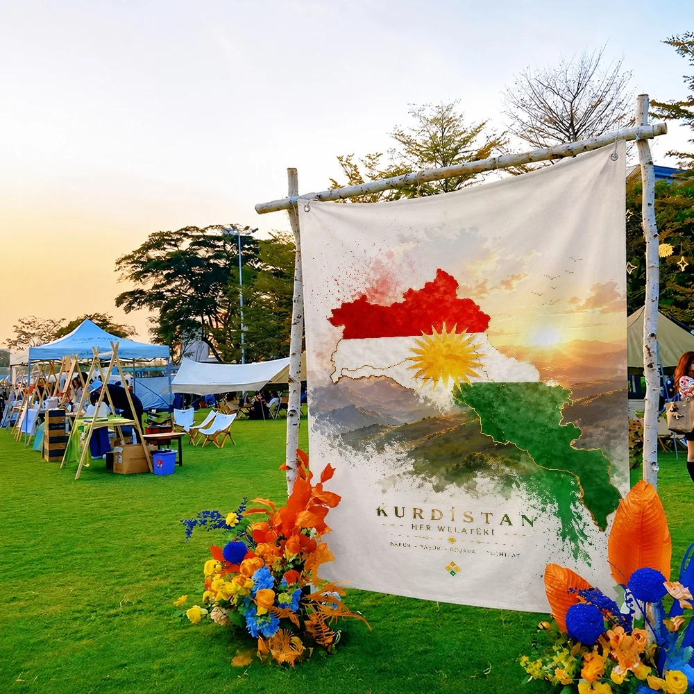 Kurdistan banner Outdoor Flag for Home Camping Party Club Decor Garden Yard Wall Hanging Banner