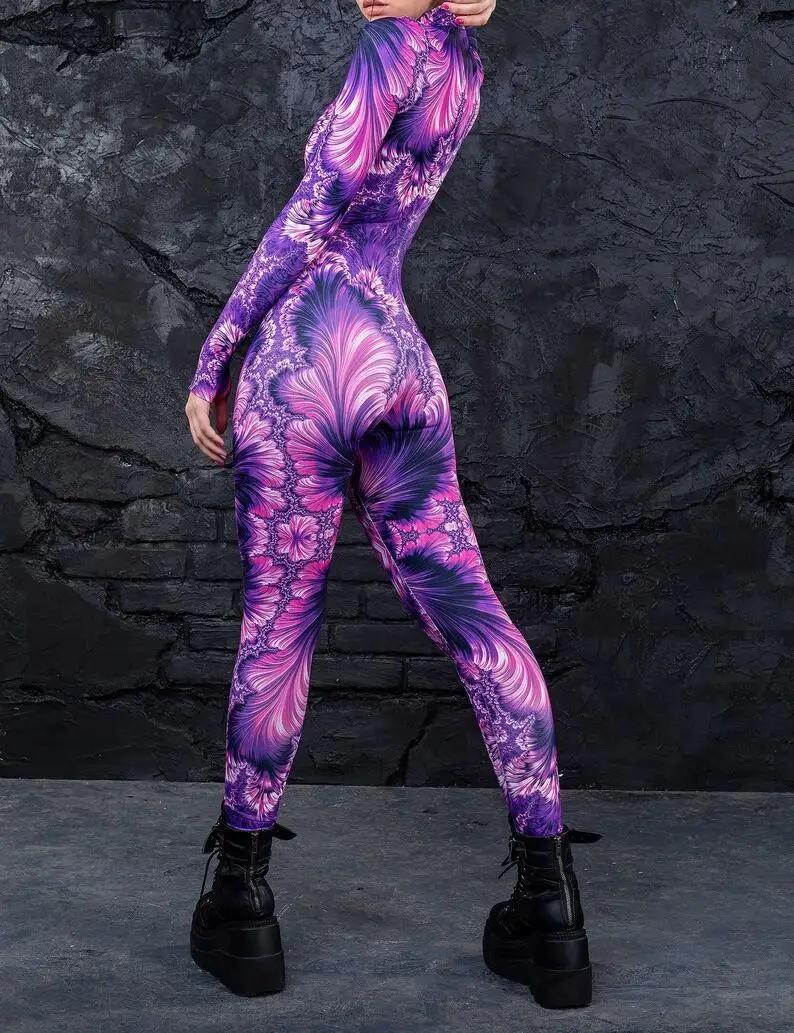 Bunter 3D-Druck Damen Party Cyberpunk Regenbogen Jumpsuit Onesie Halloween Cosplay Kostüm Elastischer Bodysuit Romper – Detail 25