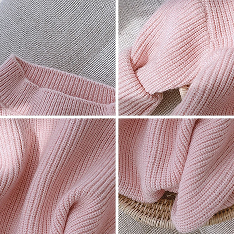 Melario Solid Color Baby Girls Soft Wool Knitted Sweater for Children\'s Tops Clothes 2023 New Kids Cashmere Pullover Sweaters