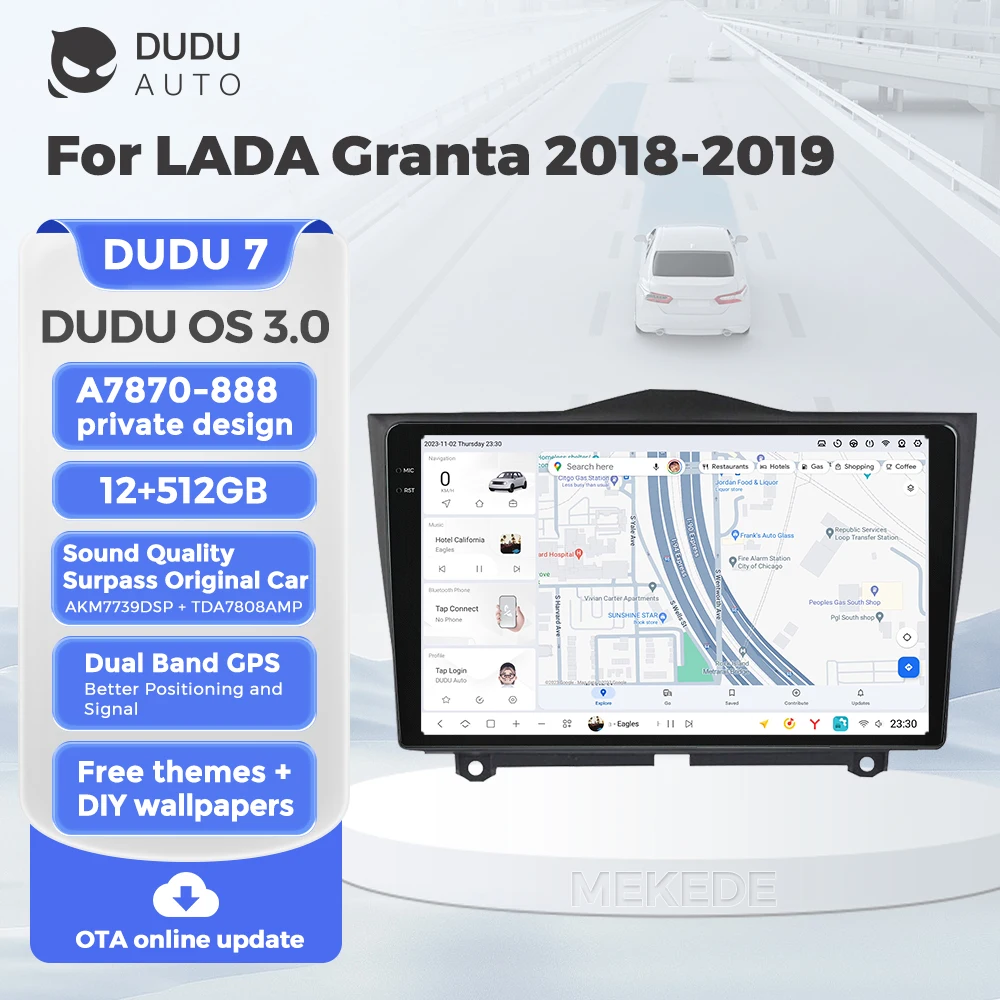 DUDU7 A7870 Android 13 Car Radio Player Intelligent Systems For LADA BA3 Granta Cross 2018-2019