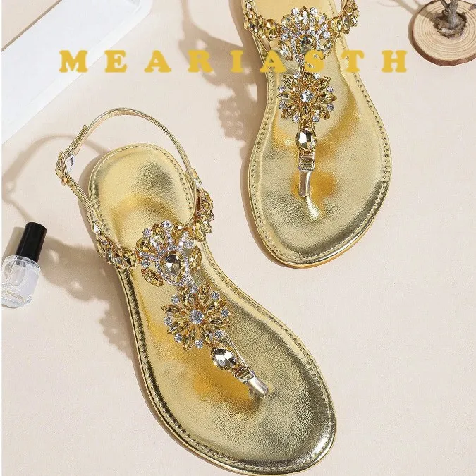 

2025 Summer Fashion Women Sandals Rhinestone Decoration Simple and Comfortable Casual Buckle Woman Shoes Sandalias De Mujer