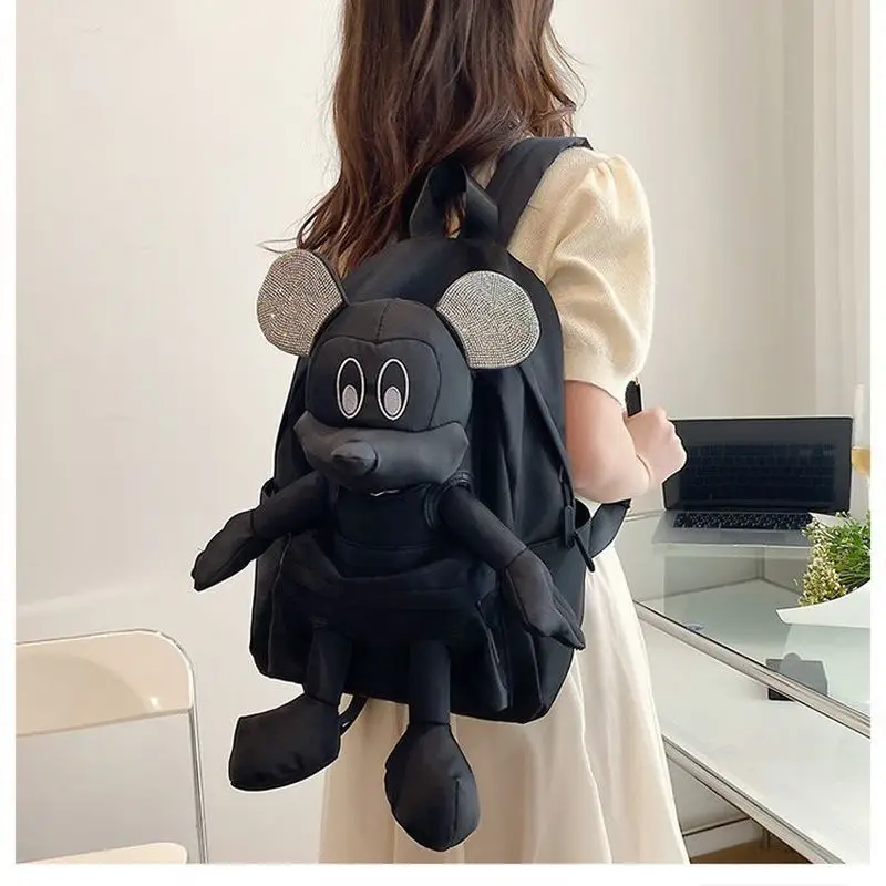 Zaino 2023 nuova borsa giocattolo topolino zaino da scuola primaria in tessuto di Nylon da viaggio ad alta capacità per il tempo libero da donna