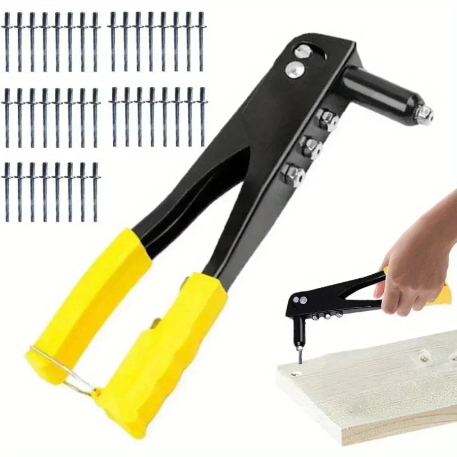 مقبض واحد برشام بندقية تشكيلة أطقم صندوق الثقيلة الصناعية الصلب اليد المبرشم البوب المسامير العمياء DIY بها بنفسك ديكور الربط أدوات