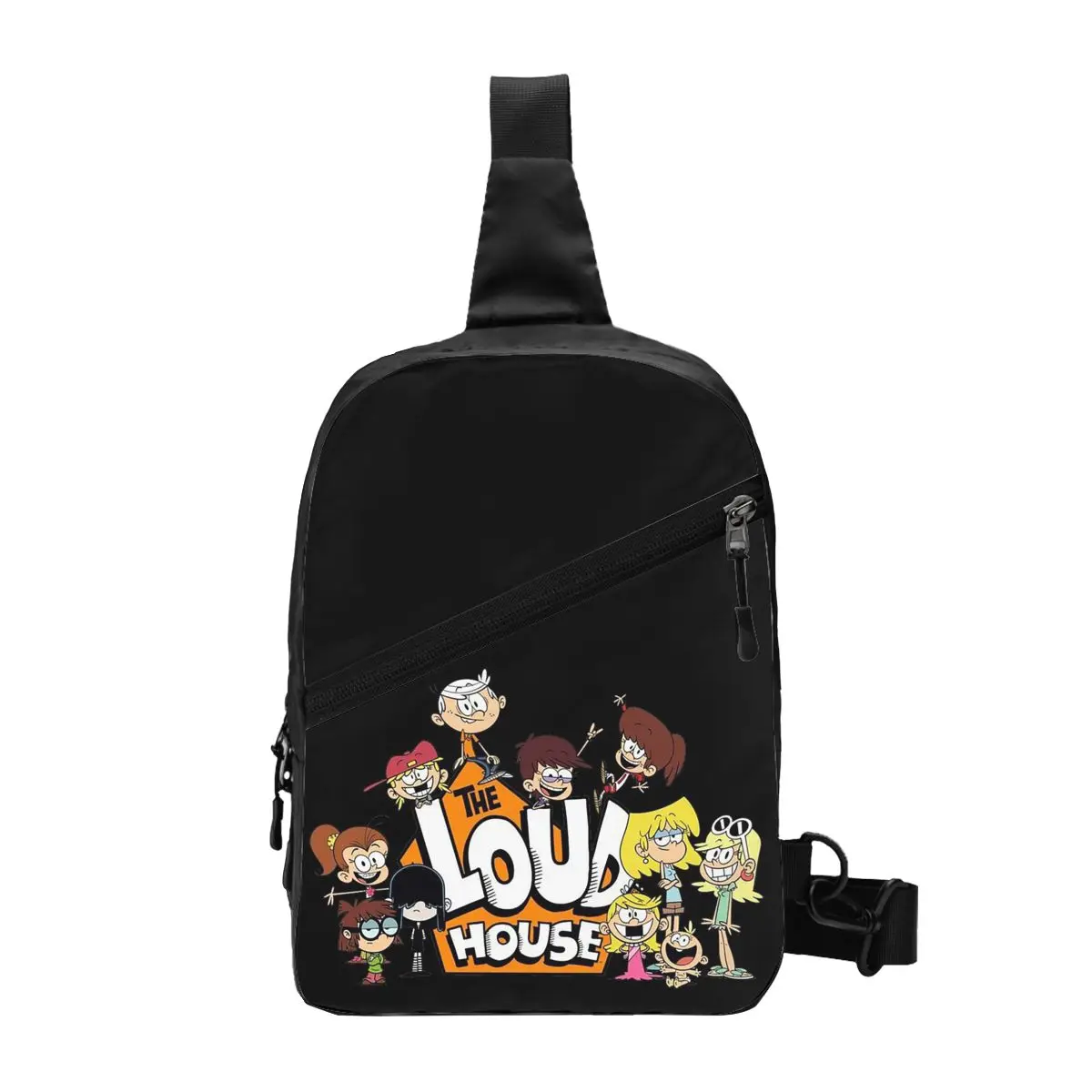 The Loud House Chest Bag Men Sling Crossbody Backpack Chest Bag Traveling Hiking Daypack Shoulder Bag