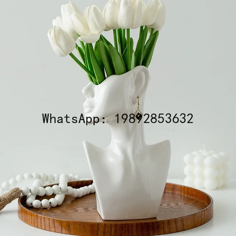 american human body ceramic vase ins style high-looking flower vase model room sideboard dining table home furnishings