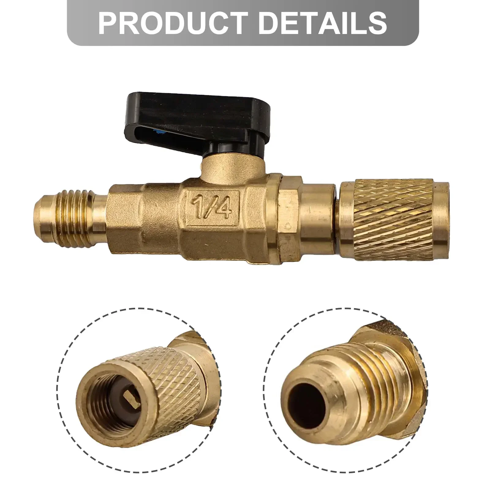 

R22 Refrigerant-Ball Valve Brass Air-Conditioning-Refrigerant Shut-Off Valve Connecting To Hose Refrigeration Tool R410a Adapter