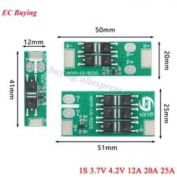 BMS 1S 3.7V 4.2V 18650 Lithium Battery Protection Board 12A 20A 25A Lion PCB Charging Voltage/Short Circuit/Overcharge Protect