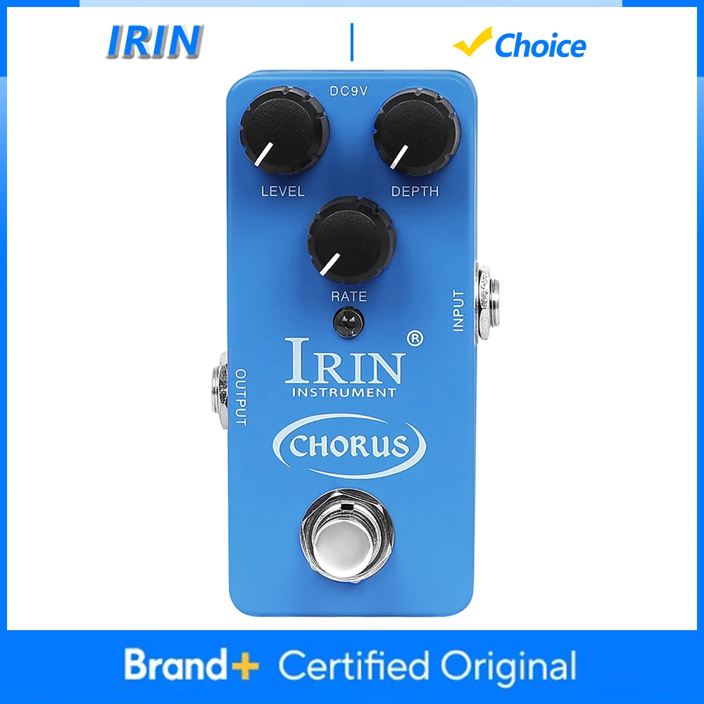 IRIN Guitar Chorus Effect Pedal True Bypass Analog Chorus Pedal Full Metal Shell Chorus Level/ Depth/ Rate Control Pedal