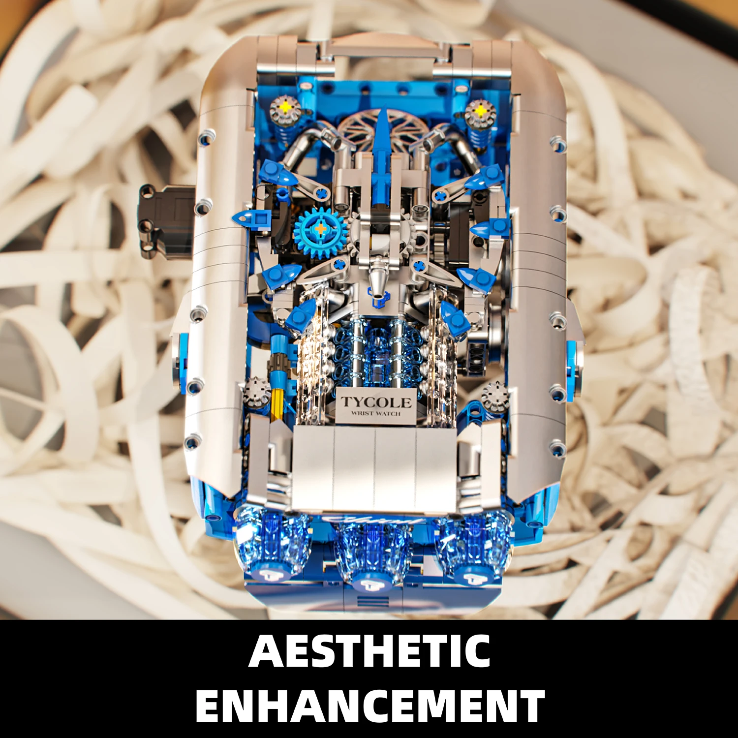 1006 sztuk modne zegarki klocki techniczne mechaniczne cegły montaż zabawki modele z dekoracją LED prezenty