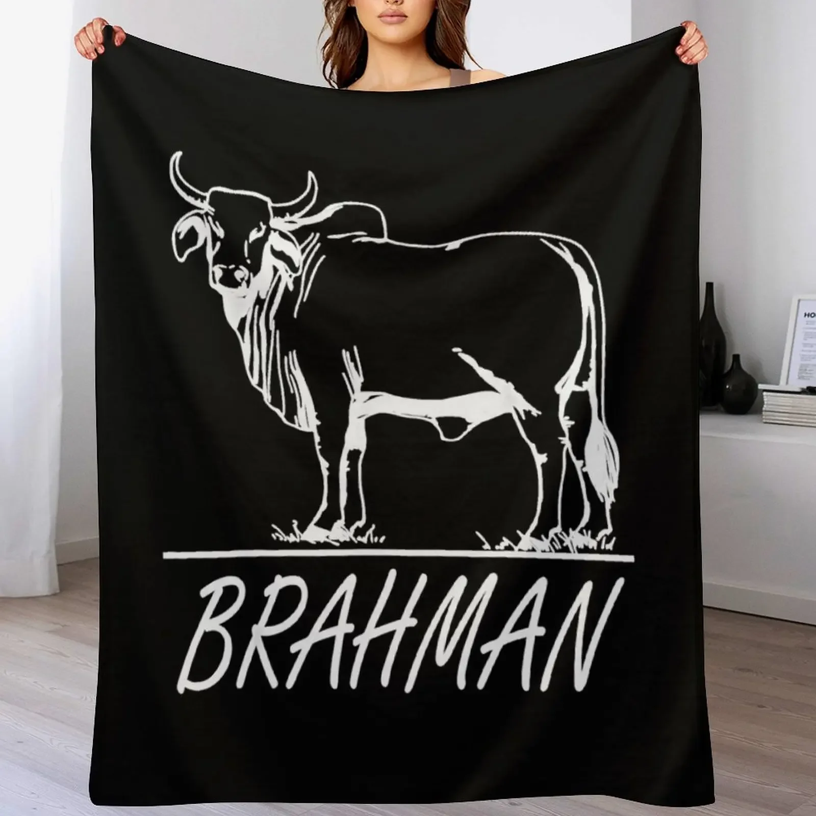 Zebu Cattle, Brahma Bulls, Brahman Cow Milk Yield.png Throw Blanket Thermal Nap Blankets