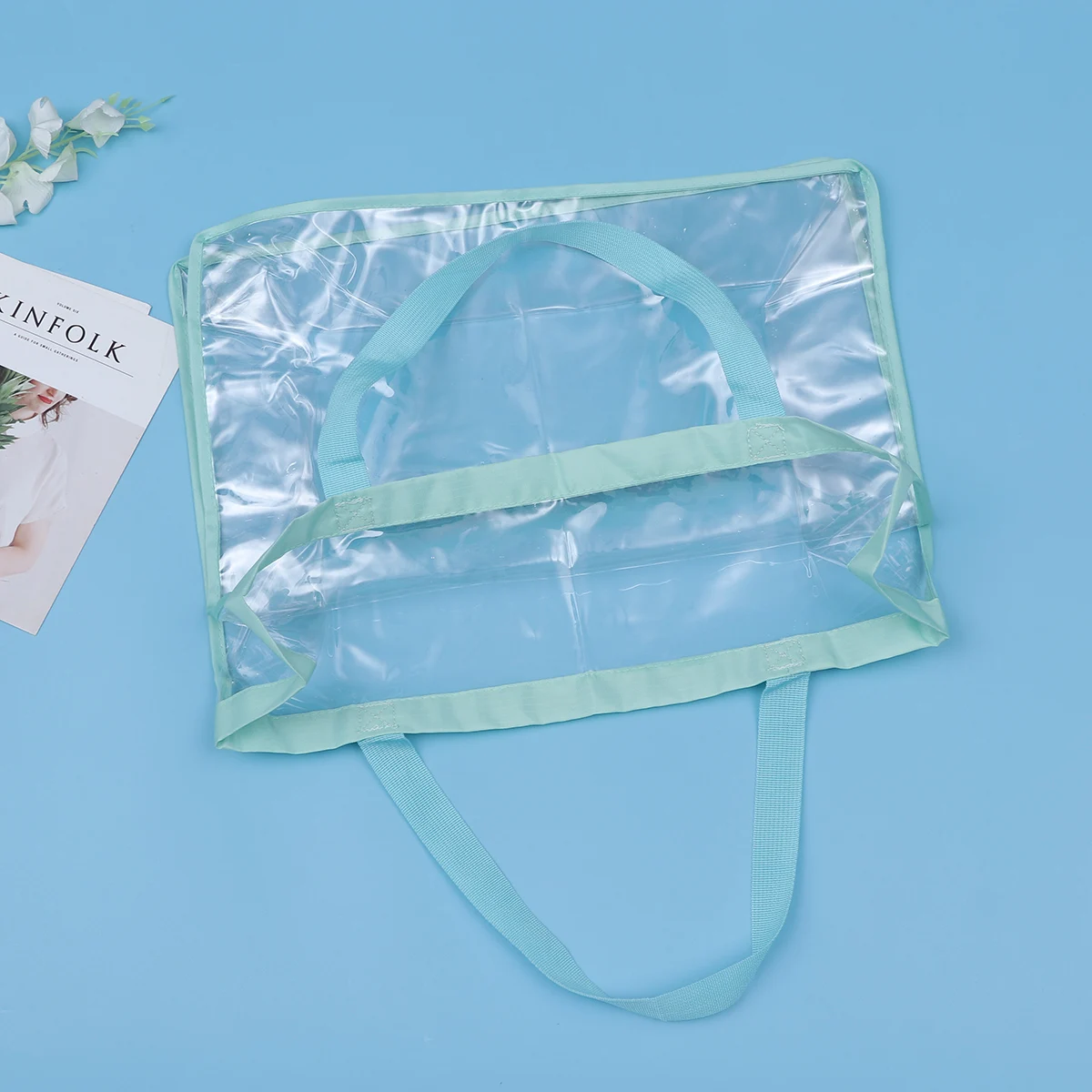 

Shopping Bags Plastic Hand-held Beach Casual Handbag Portable Green Storage Travel
