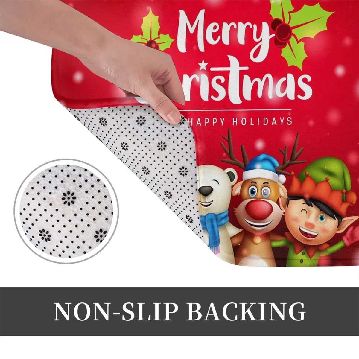 Christmas Day Reindeer And Santa Claus Designed Anti-slip Doormat Floor Mat Carpet Rug for Kitchen Entrance Bedroom Footpad Mats