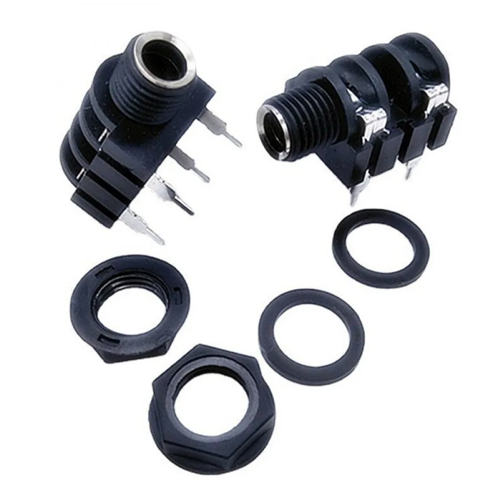 

10PCS 4Pin 6.35mm Microphone Female Stereo Audio Socket Jack Connector 6.35mm Direct Plug Mono Female Socket