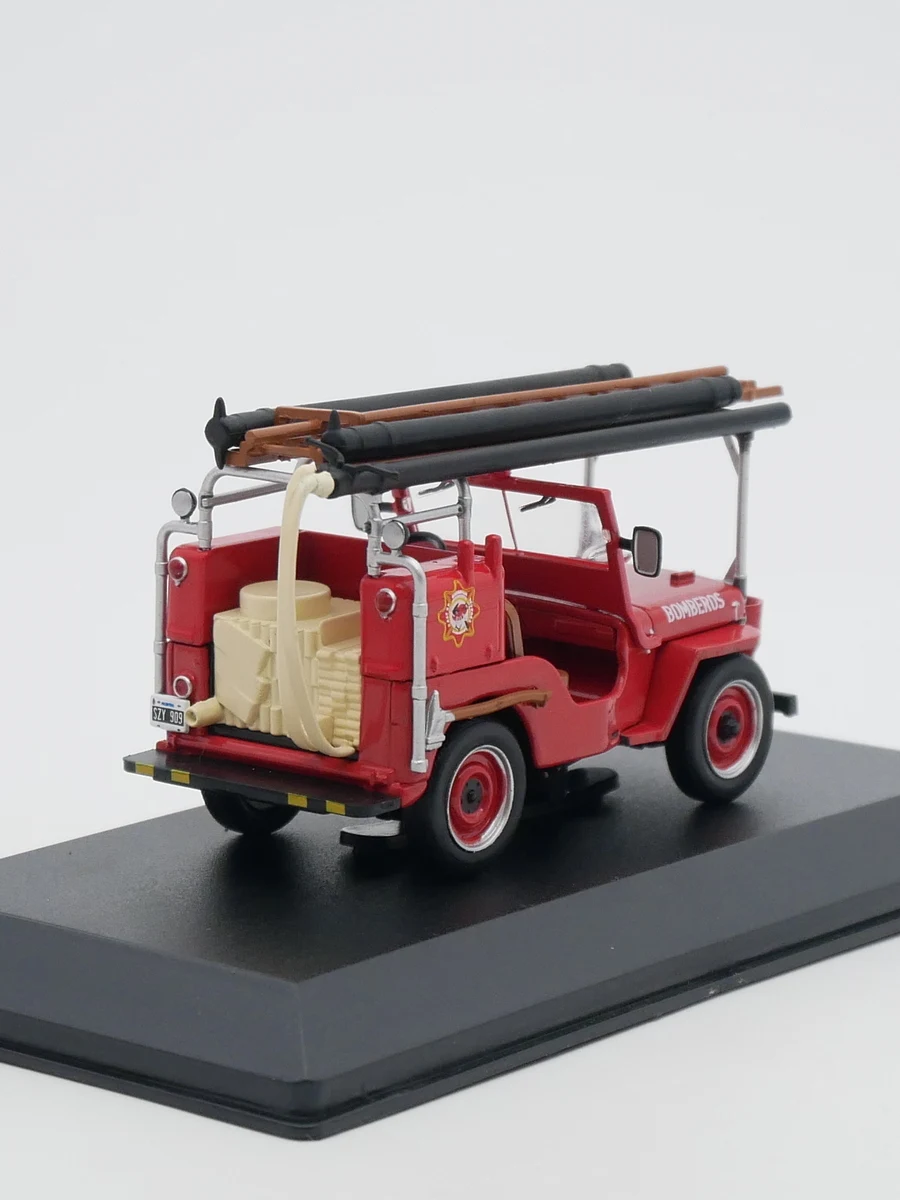 Ixo 1:43 Jeep CJ2A 1946 Argentine Fire Engine Diecast Car Model Metal Toy Vehicle