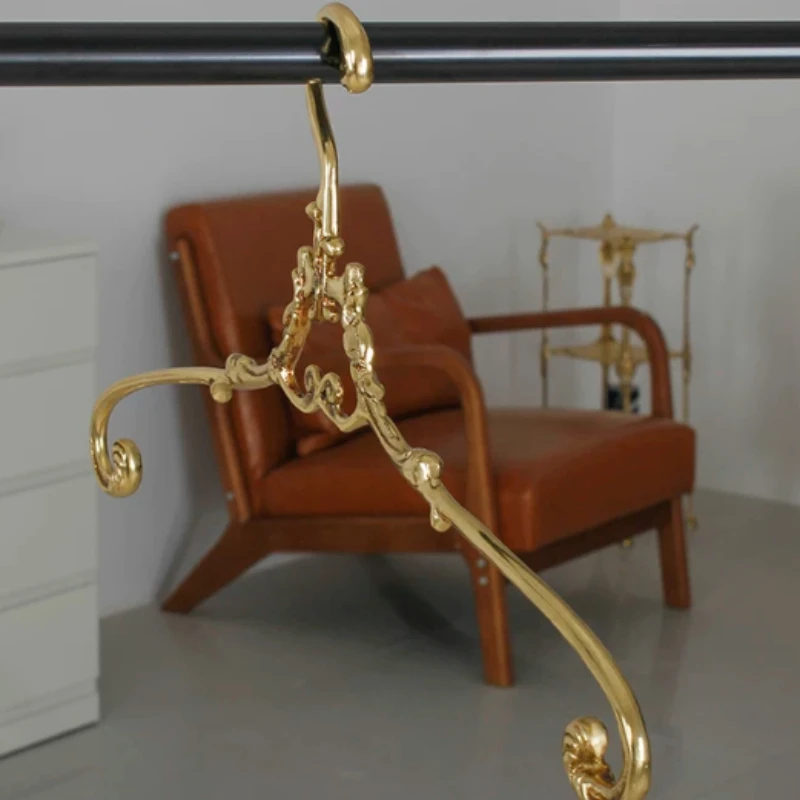Brass hanger retro court style home bedroom hotel wardrobe storage hanger clothing store special hanger hook