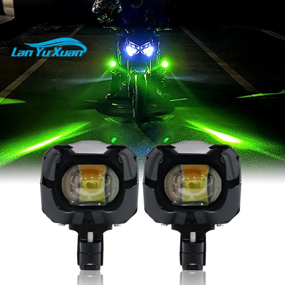 

HCmotion Factory High Low Beam in one Super Brightness RGB Muti Color DRL Motorcycle Spot Light Auxiliary Light LED Spotlight